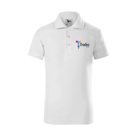 Tricou polo copii personalizat alb