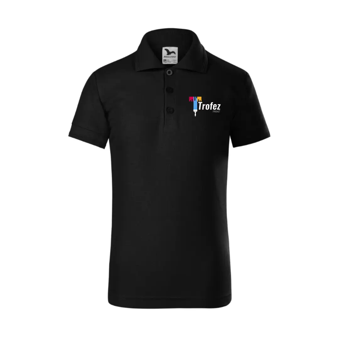 Tricou polo copii personalizat negru